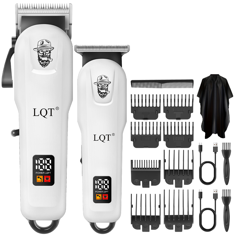 Home Barbershop - เครื่องตัดผม LQT 2 ชิ้น, เครื่องตัดผมไฟฟ้าสำหรับผู้ชาย, ชุดตัดแต่งหนวดเครา,