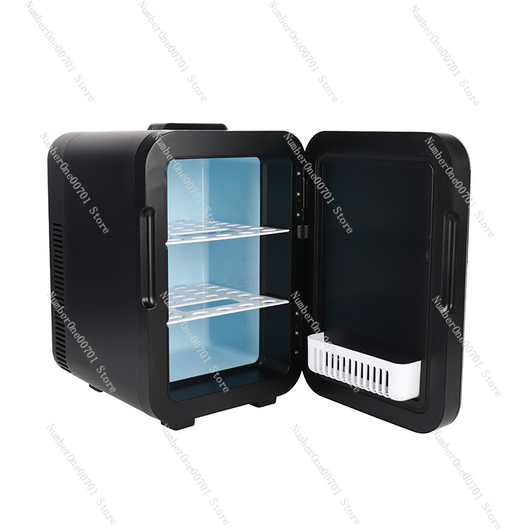 Home Bar And Fridge - ตู้เย็นขนาดเล็ก 10 ลิตร สีดำ แบบพกพา มีหูหิ้ว