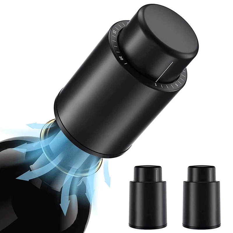 Wine Preservation Pump - จุกปิดขวดไวน์สุญญากาศ ปิดผนึกอย่างแน่นหนา จุกปิดไวน์แบบกด ใช้ซ้ำได้ อุปกรณ์บาร์ เครื่องมือบาร์