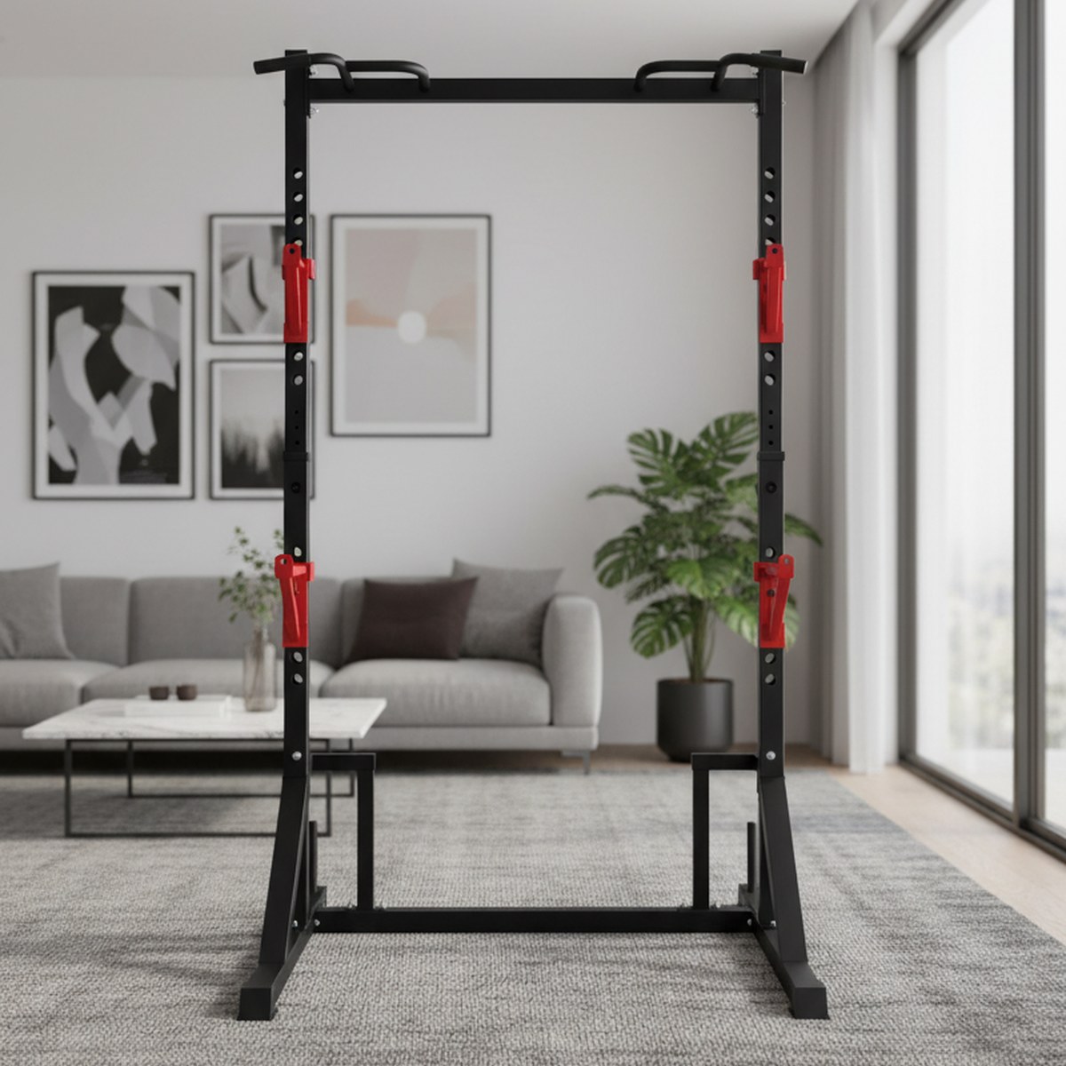 แร็คปรับระดับได้พร้อมบาร์ดึงข้ - Home Bar And Gym บทวิจารณ์และราคา