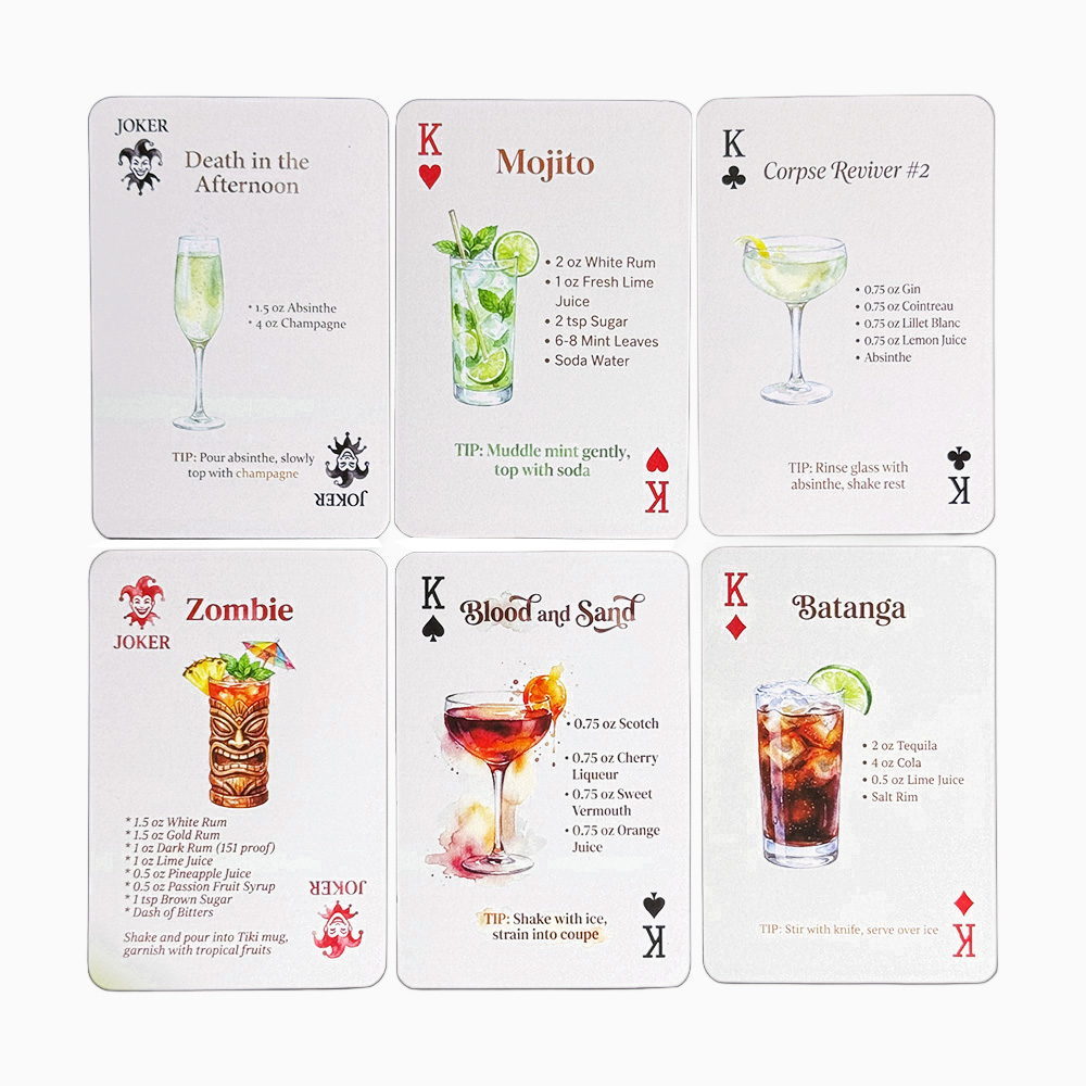 ชุดไพ่ 54 ใบ พร้อมสูตรค็อกเทลต - Cocktail Recipe Book บทวิจารณ์และราคา