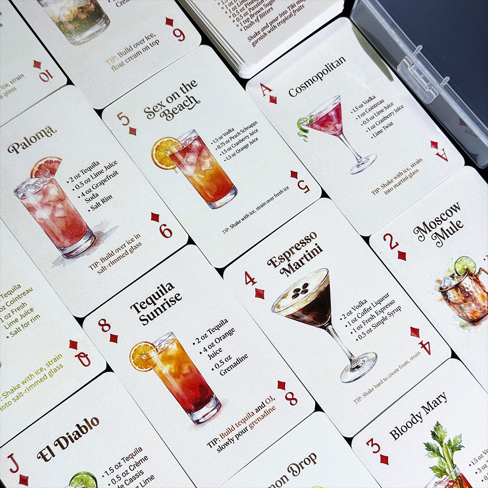 ชุดไพ่ 54 ใบ พร้อมสูตรค็อกเทลต - Cocktail Recipe Book บทวิจารณ์และราคา