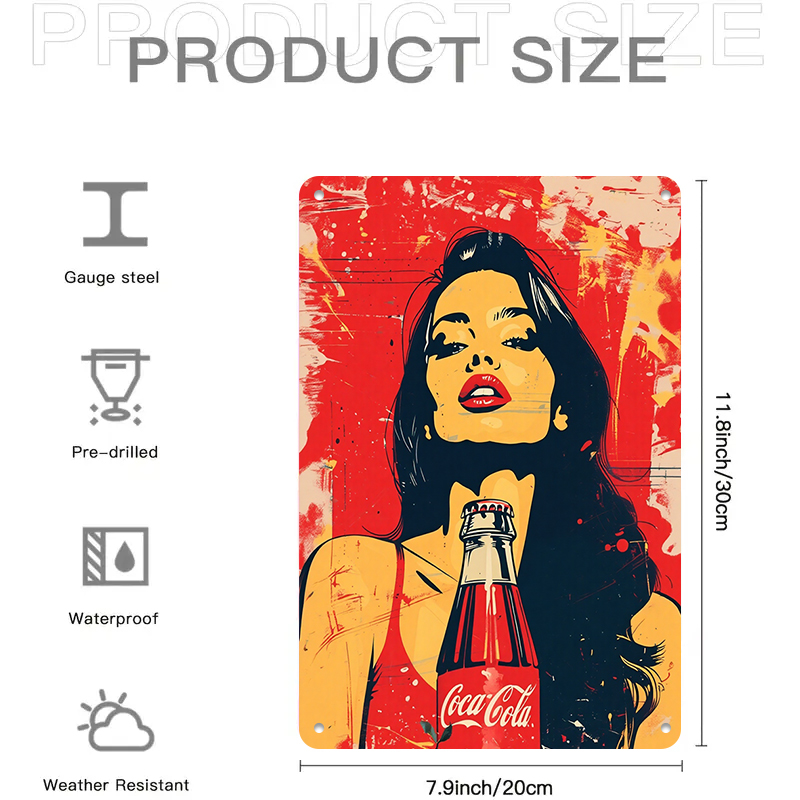 ภาพวาดโลหะรูปสาวน้อยโคคา-โคล่า - Home Bar And Coffee บทวิจารณ์และราคา