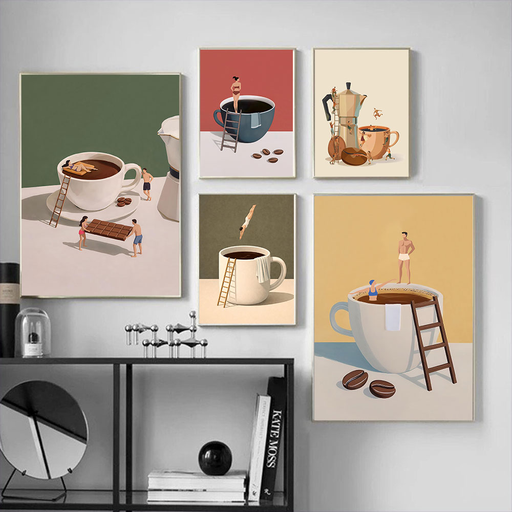 ภาพพิมพ์บนผ้าใบลายกาแฟ 1 ชิ้น  - Home Bar And Coffee บทวิจารณ์และราคา