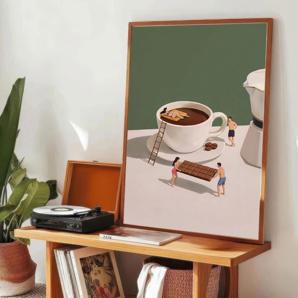 ภาพพิมพ์บนผ้าใบลายกาแฟ 1 ชิ้น  - Home Bar And Coffee บทวิจารณ์และราคา