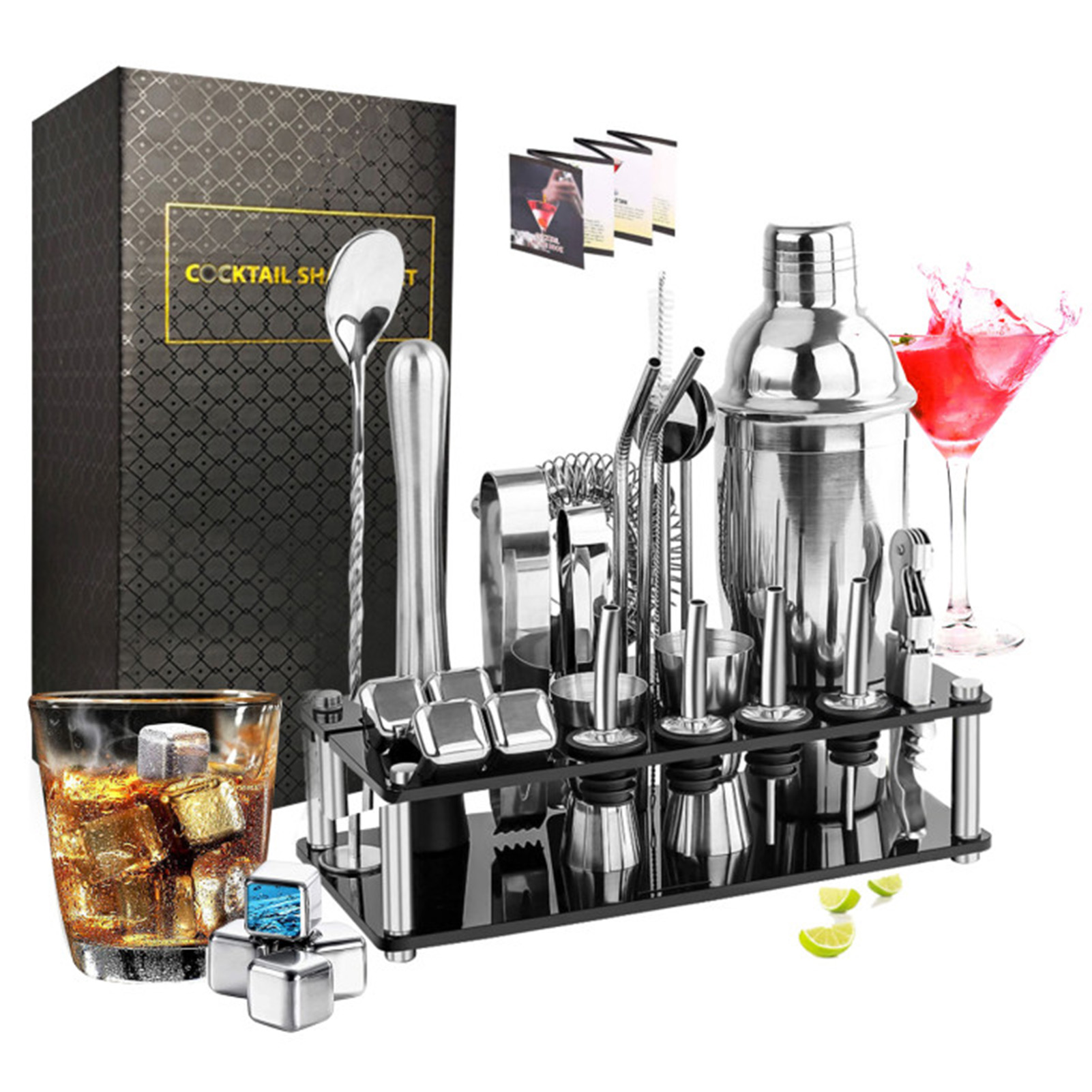 ชุดเครื่องดื่มค็อกเทล Shaker ส - Cocktail Recipe Book บทวิจารณ์และราคา